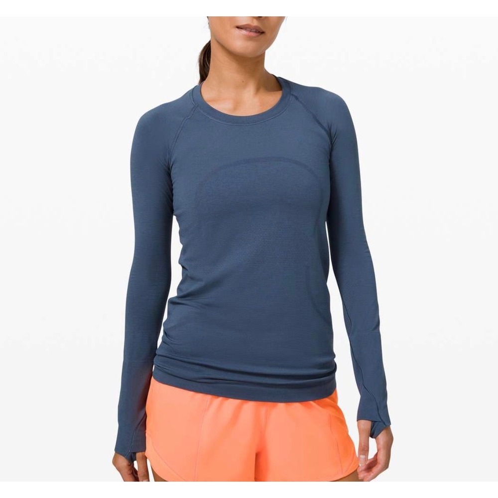 Lululemon Swiftly Tech Long Sleeve 2.0 Blue‎ Slate Performance Running Shirt